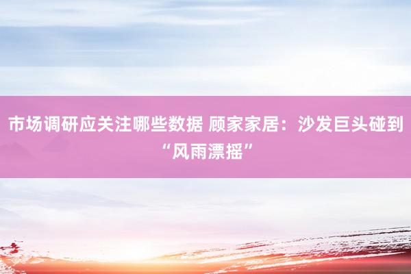 市场调研应关注哪些数据 顾家家居：沙发巨头碰到“风雨漂摇”