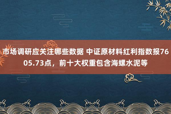 市场调研应关注哪些数据 中证原材料红利指数报7605.73点，前十大权重包含海螺水泥等