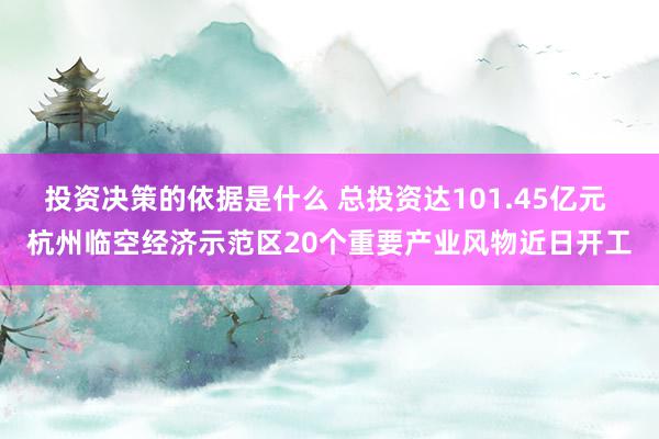 投资决策的依据是什么 总投资达101.45亿元 杭州临空经济示范区20个重要产业风物近日开工