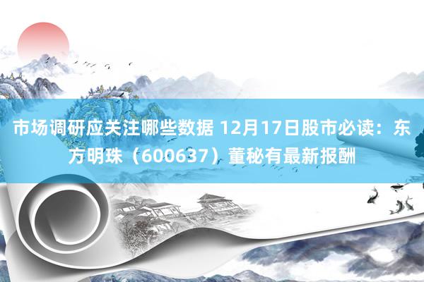 市场调研应关注哪些数据 12月17日股市必读：东方明珠（600637）董秘有最新报酬