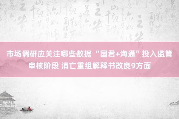 市场调研应关注哪些数据 “国君+海通”投入监管审核阶段 消亡重组解释书改良9方面