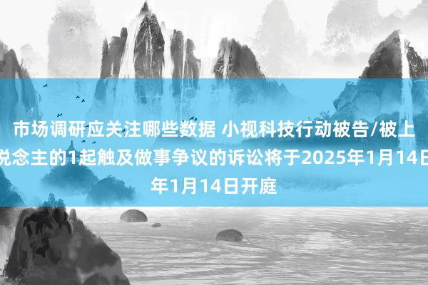 市场调研应关注哪些数据 小视科技行动被告/被上诉东说念主的1起触及做事争议的诉讼将于2025年1月14日开庭