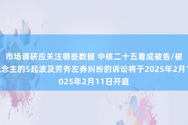 市场调研应关注哪些数据 中核二十五看成被告/被上诉东说念主的5起波及劳务左券纠纷的诉讼将于2025年2月11日开庭