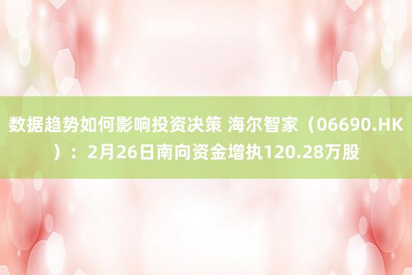 数据趋势如何影响投资决策 海尔智家（06690.HK）：2月26日南向资金增执120.28万股