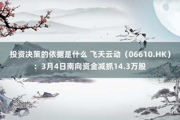 投资决策的依据是什么 飞天云动（06610.HK）：3月4日南向资金减抓14.3万股