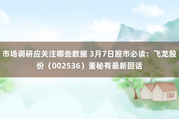 市场调研应关注哪些数据 3月7日股市必读：飞龙股份（002536）董秘有最新回话