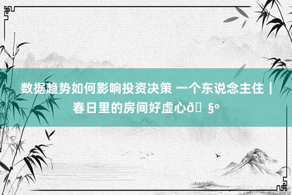 数据趋势如何影响投资决策 一个东说念主住｜春日里的房间好虚心🧺