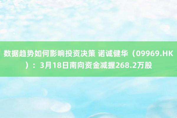 数据趋势如何影响投资决策 诺诚健华（09969.HK）：3月18日南向资金减握268.2万股